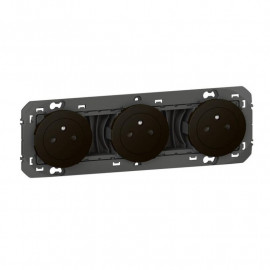 Triple prise de courant Dooxie Legrand - 2P+T - 16A - Noir mat