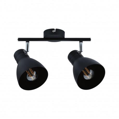 Spot orientable 2 flammes Davy Paulmann - 2x20W max - E27 - IP20 - Noir - Dimmable