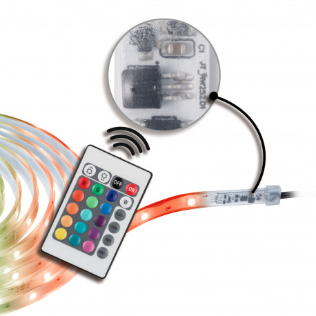 Kit de Strips extérieur SimpLED 5m RGB 13W 230/24V CC transparent Syn