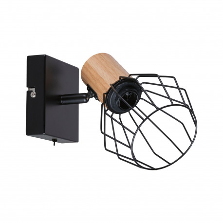 Applique orientable 1 flamme Lanka Paulmann - 1x20W max - E14 - IP20 - Noir/bois - Dimmable