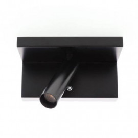 Applique murale MILO 2 Indigo - 5W - 3000K - 2USB - Noir mat - Non dimmable