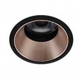 Spot encastré rond orientable SILK RDX Indigo - 6W - 3000K - Noir mat / Or rose - Dimmable