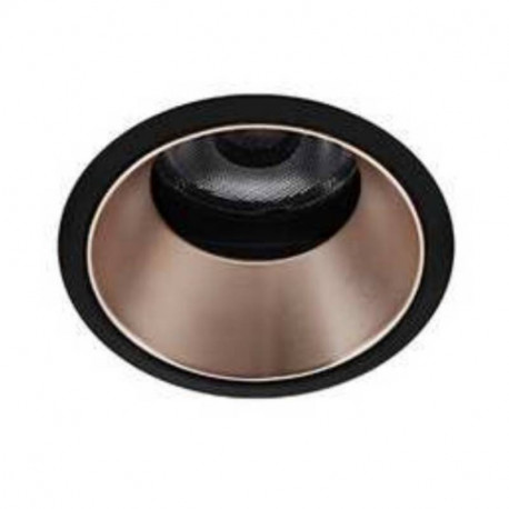 Spot encastré rond orientable SILK RDX Indigo - 6W - 3000K - Noir mat / Or rose - Dimmable