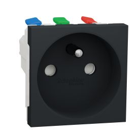 Prise de courant 2P+T Unica - 90° - 16A - Anthracite
