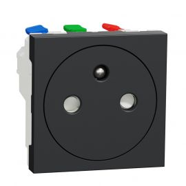 Prise de courant affleurante 2P+T Unica - 90° - 16A - Anthracite