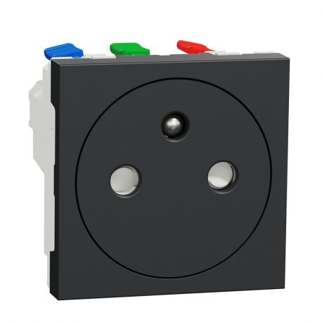 Prise de courant affleurante 2P+T Unica - 90° - 16A - Anthracite