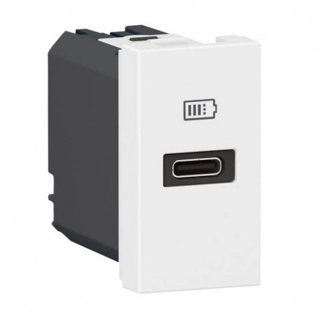 Prise USB type-C Power Delivery Mosaic - 3A - 20W - 1 module - Blanc