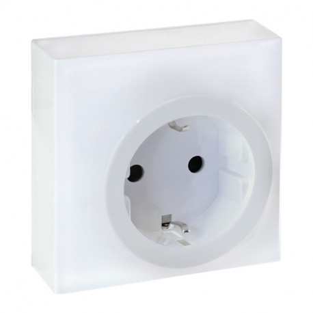 Prise 2P+T Schuko Dune Eur'Ohm - 16A - Complet - Blanc - NF