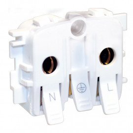 Prise 2P Dune Eur'Ohm - 16 A - Mécanisme + enjoliveur - Blanc - NF
