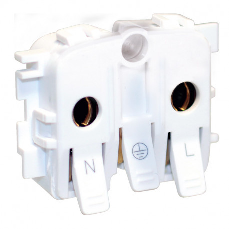 Prise 2P Dune Eur'Ohm - 16 A - Mécanisme + enjoliveur - Blanc - NF