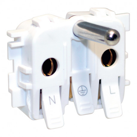 Prise 2P+T 16 A Dune Eur'Ohm - Mécanisme + enjoliveur - Blanc - NF