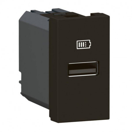 Prise USB type-A Mosaic Legrand - 3A - 15W - 1 module - Noir mat