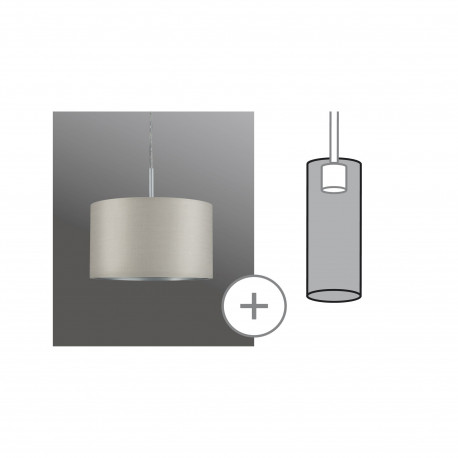 DecoSystems Abat-jour Tessa max. 50 W tissu gris clair