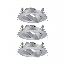 Lot de 3 spots orientables Choose Paulmann - 3x10W max - 230V - Ø84mm - Alu tourné - Dimmable
