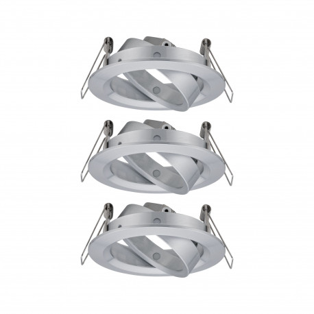 Lot de 3 spots orientables Choose Paulmann - 3x10W max - 230V - Ø84mm - Alu tourné - Dimmable