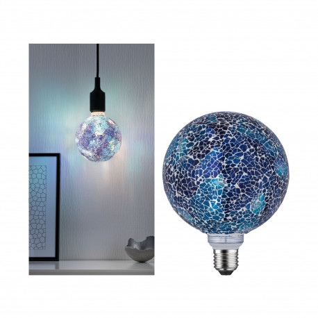 LED G125 Miracle Mosaic 470lm blue grd E27 2700K 230V
