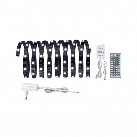 Kit de base YourLED ECO, 3m RGB 14,5W 230/12V 24VA noir PVC