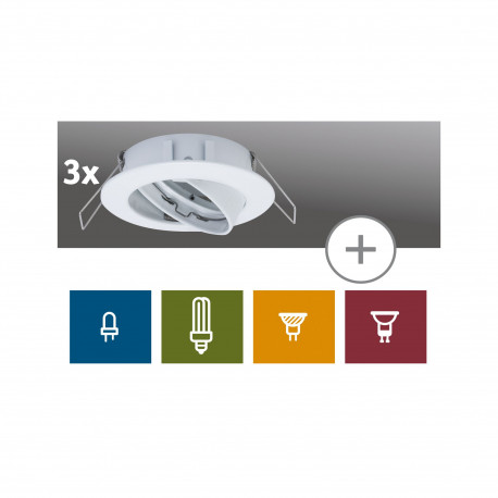 ENC 2Easy Premium kit de 3 spots orientable 51 mm Blanc