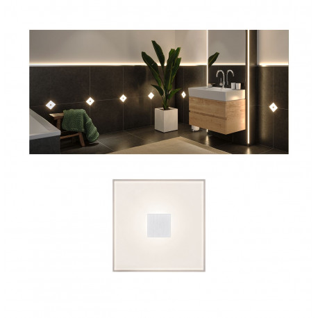 Extension LumiTiles Square 10x10cm 1x0,8W 2700K 12V Blanc Syn/Alu