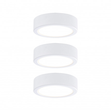 Kit spots sous meuble Pukk Paulmann - 3x3W - 210lm - 2700K - Plastique - Blanc