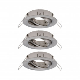 Lot de 3 spots orientables Choose Paulmann - 3x10W max - 230V - Ø84mm - Acier brossé - Dimmable