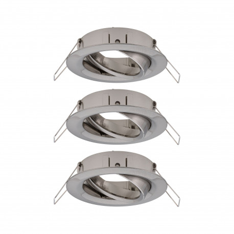 Lot de 3 spots orientables Choose Paulmann - 3x10W max - 230V - Ø84mm - Acier brossé - Dimmable