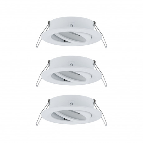Lot de 3 spots orientables Choose Paulmann - 3x10W max - 230V - Ø84mm - Blanc dépoli - Dimmable