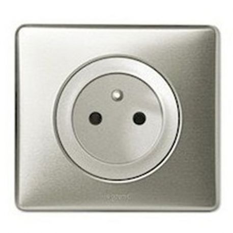 Prise borne automatique Complet Céliane Surface - 16A 2P+T avec plaque - Titanium