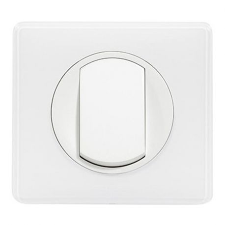 Va et vient 10A blanche Céliane Soft Legrand - Avec plaque Soft blanche