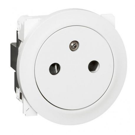 Prise affleurante CELIANE 2 pôles + T 16A blanc
