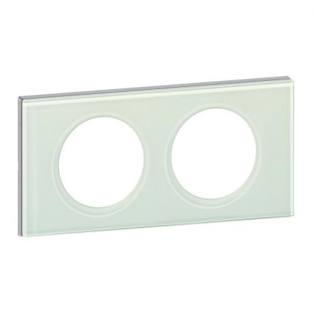 Plaque Céliane - Verre kaolin - Double horizontale / verticale 71mm