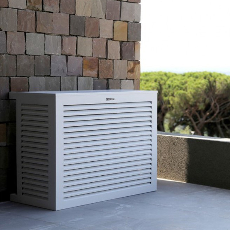 Cache climatisation et pompe à chaleur Aluminium blanc Decoclim ...