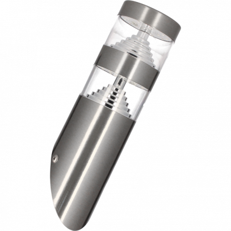 Applique torche LED Arlux - Série Castellane - 9W - 3000K - IP44 - IK7 - Inox