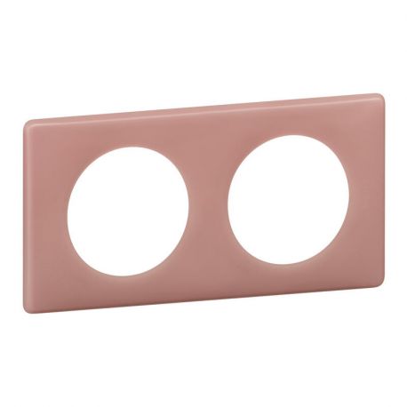 Plaque de finition pour appareillage Céliane - Vieux rose - 2 postes