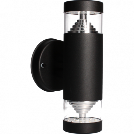 Applique extérieure bidirectionnelle LED Arlux - Série Castellane - 9W - 3000K - IP44 - Noir