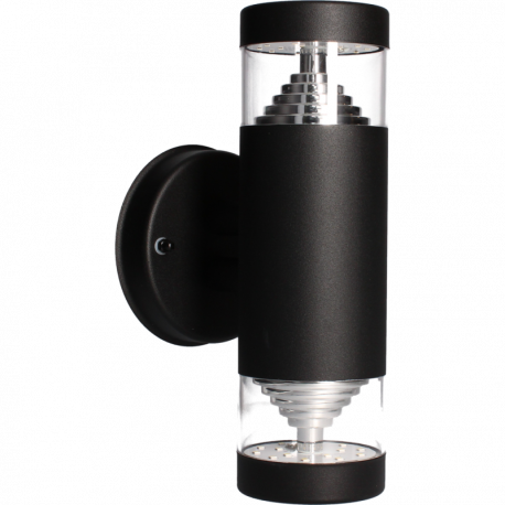 Applique extérieure bidirectionnelle LED Arlux - Série Castellane - 9W - 3000K - IP44 - Noir