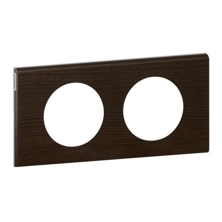 Plaque boisée Céliane - Teinté wengué - Double horizontale / verticale 71mm