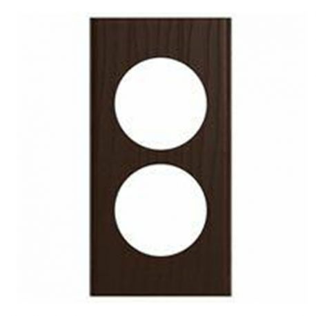 Plaque boisée Céliane - Teinté wengué - Double verticale 57mm