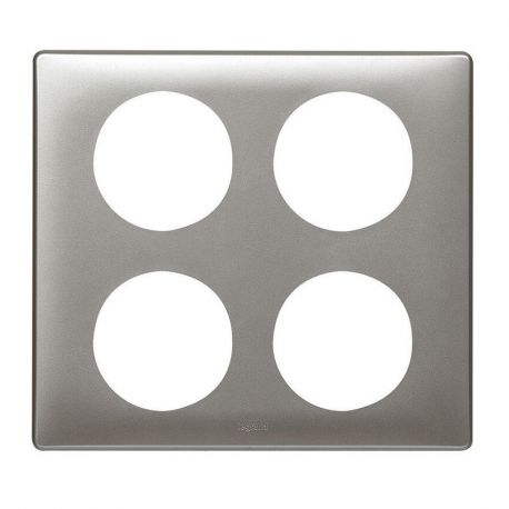 Plaque anodisée Céliane- Titane - 2 x 2 postes
