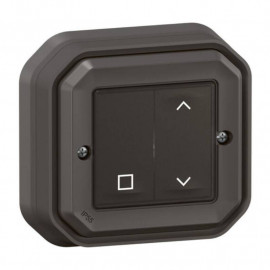 Commande volets roulants Self-e Plexo with Netatmo Legrand - Sans fil et sans pile - IP55 - Anthracite - Complet