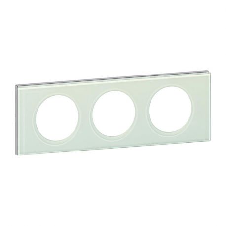 Plaque Céliane - Verre kaolin - Triple horizontale / verticale 71mm