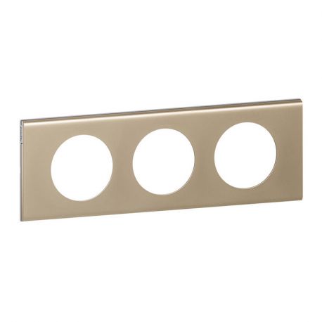 Plaque métallique Céliane - Nickel velours - Triple horizontale / verticale 71mm