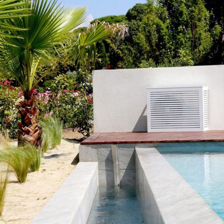 Cache climatisation et pompe à chaleur Aluminium blanc Decoclim ...