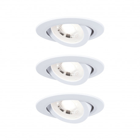 Kit encastrés 3-stepdim orientable LED 3x6W 3000K 230V blanc dépoli/Pl