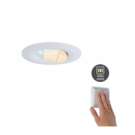 ENC FR Calla IP65 rond noir LED 550lm WhiteSwitch 5,5W 230V Blanc dép