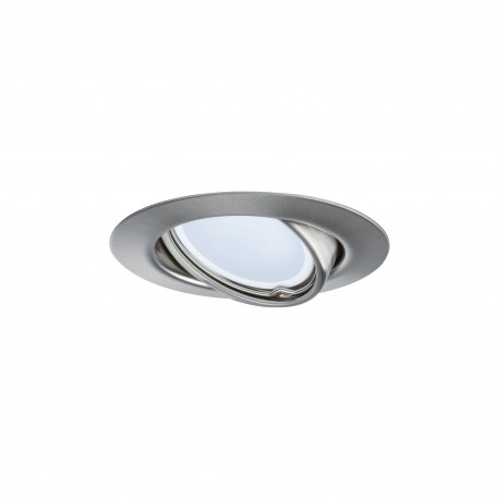Kit de 3 spots LED encastrables Paulmann - Orientables - 3x5W - 3000K - Acier brossé
