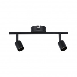 Spot orientable 2 flammes Carolina Paulmann - 2x10W max - GU10 - Noir mat - Sans ampoule