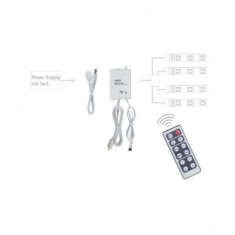 Controleur YourLED Dimm/Switch 12V DC avec télécommande IR plastique