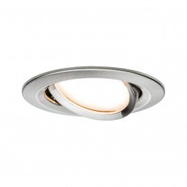 Spot encastré orientable Nova LED Coin Paulmann - Rond - 6W - 2700K - 230V - Acier brossé - Dimmable 3 niveaux