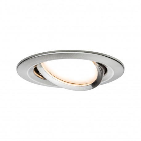 Spot encastré orientable Nova LED Coin Paulmann - Rond - 6W - 2700K - 230V - Acier brossé - Dimmable 3 niveaux